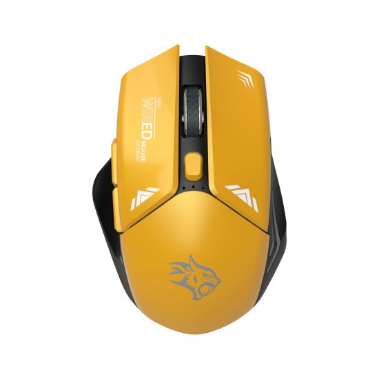 Porodo Gaming Wireless Mouse Gaming Design (1600DPI, Yellow)